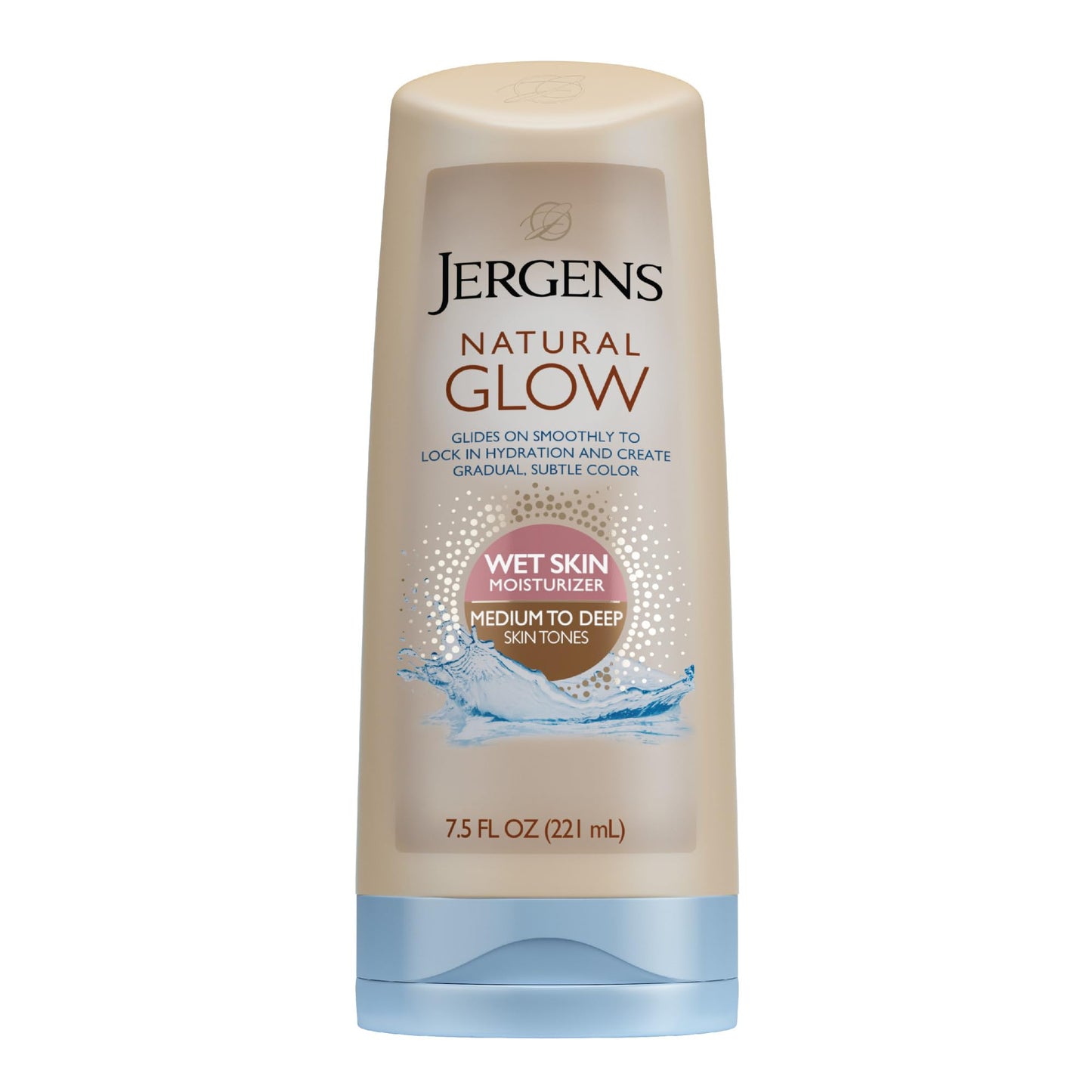 Jergens Natural Glow In Shower Lotion, Self Tanner for Medium to Deep Skin Tone, Sunless Tanning Wet Skin Lotion for Gradual