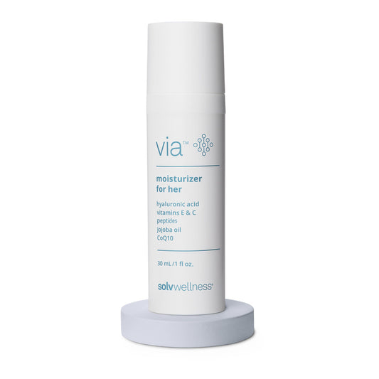 Via by Solv Wellness Vaginal Moisturizer Cream for Women, Non-Hormonal, Water-Based, Made with Hyaluronic Acid, Vitamins, Peptides, Jojoba Oil, 30 ml Solv Wellness buy supplements Au