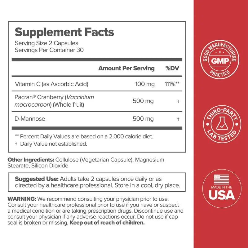O Positiv URO Urinary Tract Health Supplement for Women, 60 Count (Pack of 1) - Urinary Support Vitamins with Pacran Complete Cranberry Extract, D-Mannose, & Vitamin C - Vegan & Gluten-Free O PositivBuy Supplements Australia