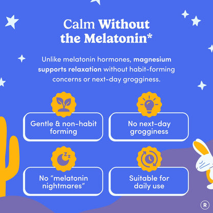 FIRST DAY Kids Magnesium Citrate Gummies (Ages 4+) with No Melatonin | Calm Kids Magnesium Gummies | Bedtime Supplement for Better Sleep with Suntheanine