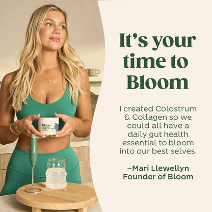 Bloom Nutrition Bovine Colostrum Powder with Vitamin B-12 for Gut Health, Immune Support, Hair Growth & Beauty Supplement | Strawberry, 25 Servings