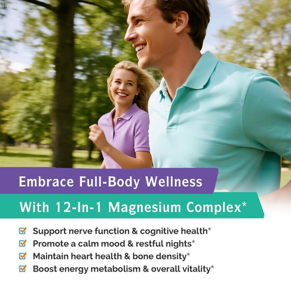 Innate Vitality 12-in-1 Magnesium Complex, 500 mg Elemental Mag, with Magnesium Glycinate Malate Taurate Aspartate & More, Non-GMO, for Nerves, Sleep, Heart, Energy, 120 Veg Caps Innate Vitality buy supplements Au