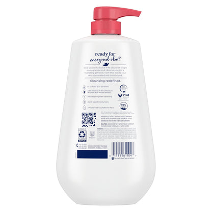 Dove Body Wash with Pump Rejuvenate Pomegranate & Hibiscus for 24hr Lotion-Soft Skin Moisturizing Skin Cleanser