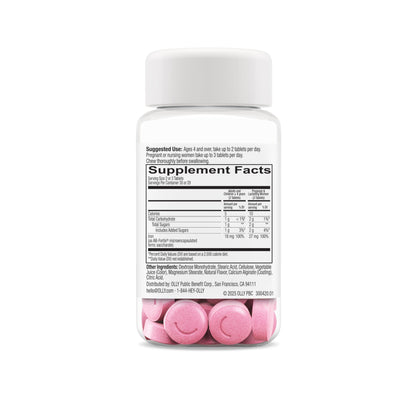 OLLY Delightful Iron Chewable Tablet, Iron Supplement from AB Fortis, Fruit Punch Flavored, 30 or 20 Day Supply - 60 Count