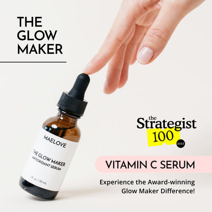 MAELOVE Glow Maker Vitamin C Serum with Vitamin E, Ferulic Acid & Hyaluronic Acid, Award-Winning Brightening
