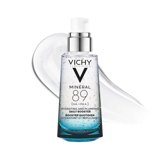 VICHY Mineral 89 Booster, Pure Hyaluronic Acid Serum for Face with Polyglutamic Acid for Skin Barrier Repair, Plumps & Hydrates