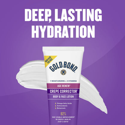 Gold Bond Age Renew Day & Night Duo Lotion Set for Body & Face, Crepe Corrector & Retinol Overnight Lotion