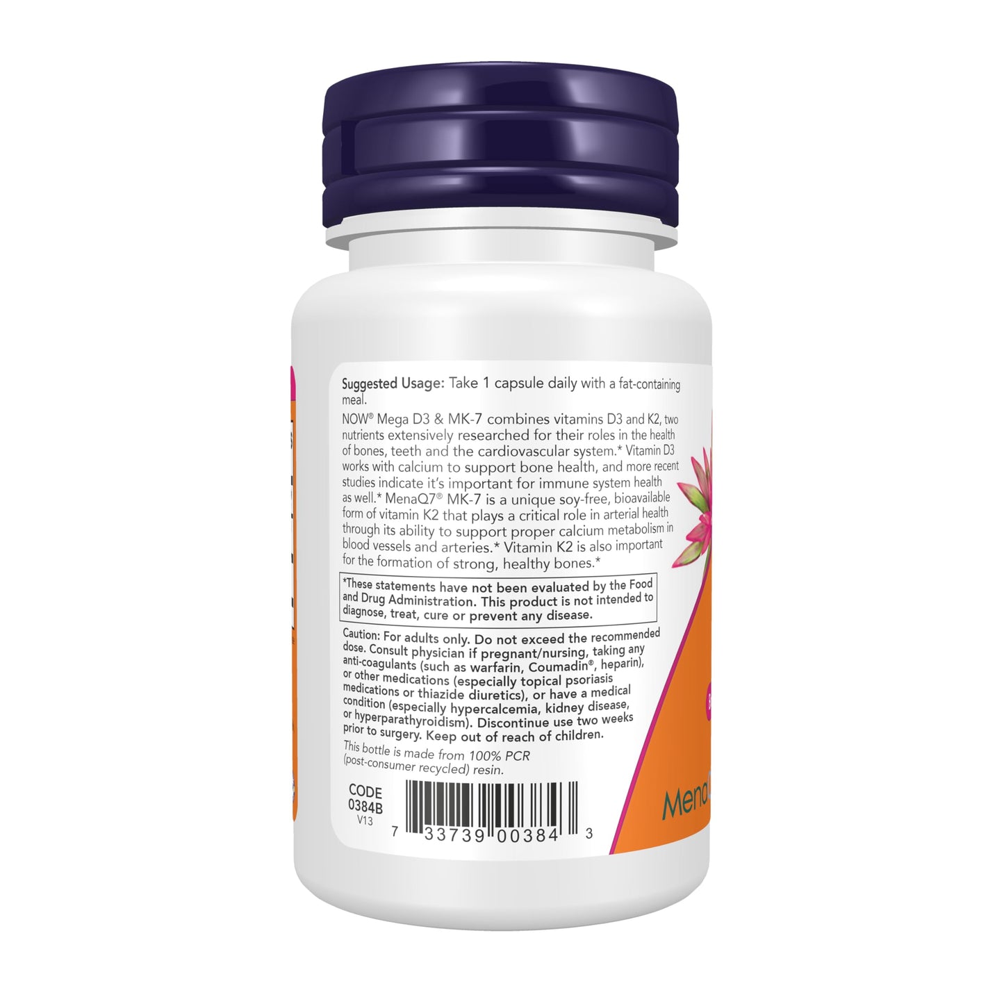 NOW Foods Supplements, Mega D-3 & MK-7 with Vitamins D-3 & K-2, 5,000 IU/180 mcg, Bone & Cardiovascular Support*, 60 Veg Capsules NOW Foods buy supplements Au