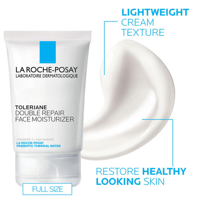 La Roche-Posay Toleraine Skin Care Set, Double Repair Face Moisturizer 100ml & Purifying Foaming Facial Cleanser 50ml, Oil Free Moisturizer & Face Wash For Oily Skin,