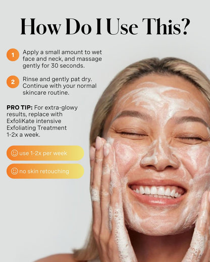 Kate Somerville ExfoliKate Cleanser – Daily Exfoliating Foaming Face Wash, Clinically Formulated Glycolic Acid and Lactic Acid Gentle