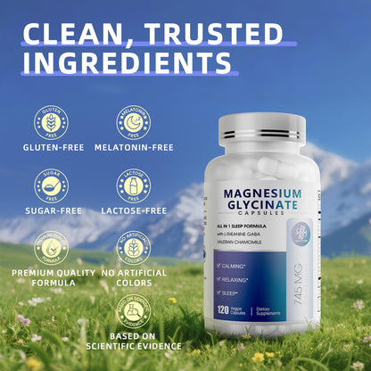 iMATCHME Magnesium Glycinate 850mg Capsules with L-Theanine, Chamomile & GABA for Sleep, Calmness, Muscle, Bone Health & Immune Support, Magnesium for Women and Men, Vegan, High-Absorption, 120 Count iMATCHMEBuy Supplements Australia