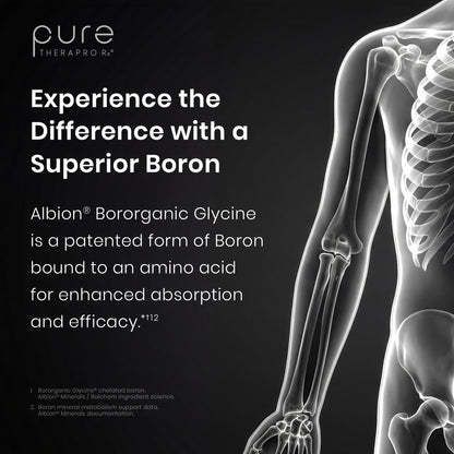 Pure TheraPro Rx Bio Boron 10mg, 3 Months Supply - Bororganic Glycine Boron for Men & Women - Premium Formula for Bone Health, Joint Flexibility