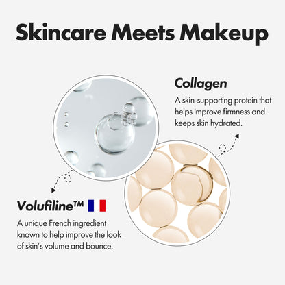 ELROEL Blanc Cover Cream Stick V White - Korean Color-Changing Foundation Stick with Volufiline - Medium to Full Coverage Dewy Finish Base Makeup - Dual-Ended with Detachable Brush (201 Light)