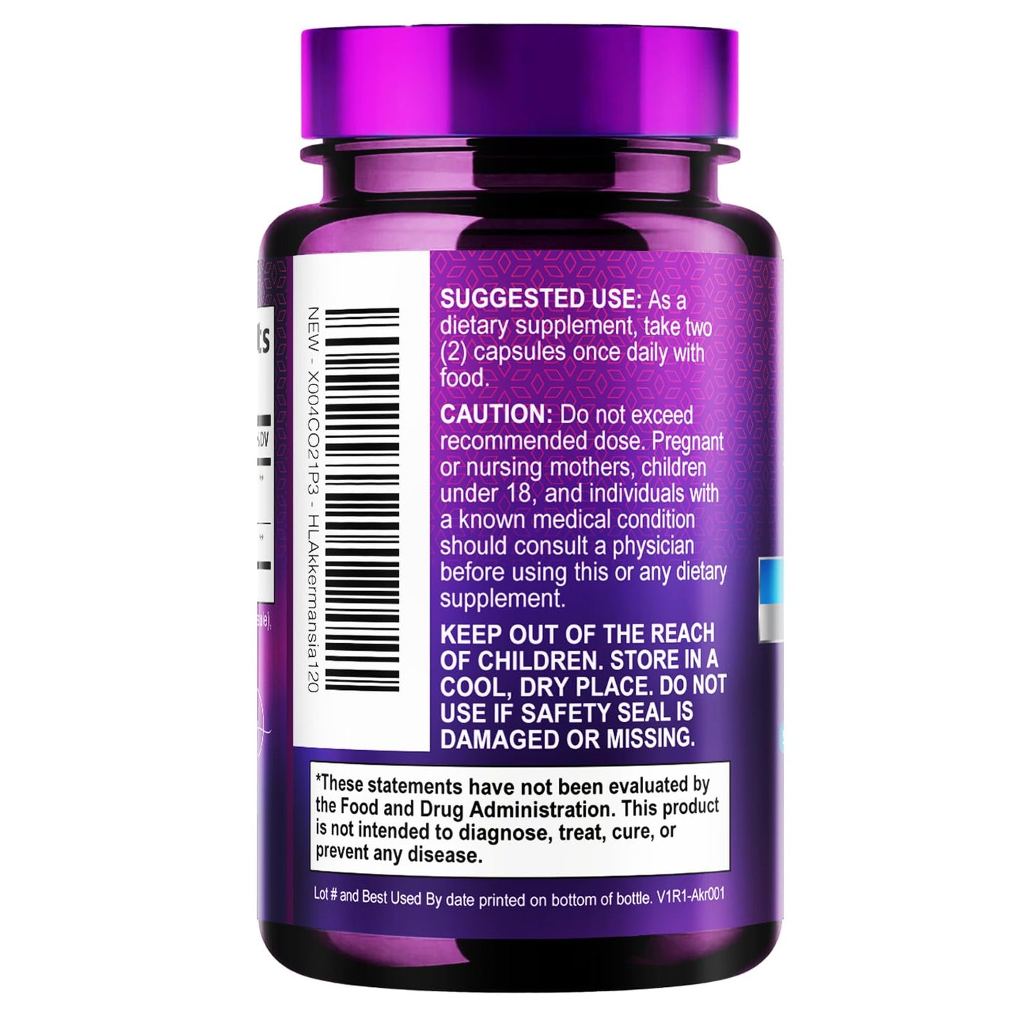 Akkermansia Probiotic - 2 Billion AFU per Serving - Best Strain Production Support with Prebiotic Fiber for Natural Digestive & Gut Health
