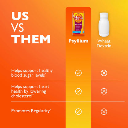 Metamucil 4-in-1 Psyllium Husk Friendly Fiber Supplement, Sugar-Free, 180 teaspoons, Orange Flavored, Daily Fiber Powder for Digestive Health