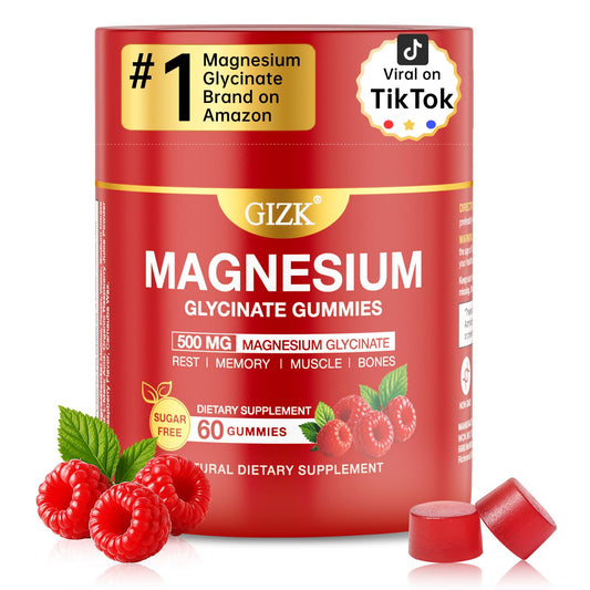 Magnesium Glycinate Gummies 500mg – Sugar Free Magnesium Gummies for Sleep, Stress, Muscle & Nerve Support – for Adults & Kids 4+, Vegan, No Melatonin (Raspberry Flavor, 60 Count) SAYIDONBuy Supplements Australia