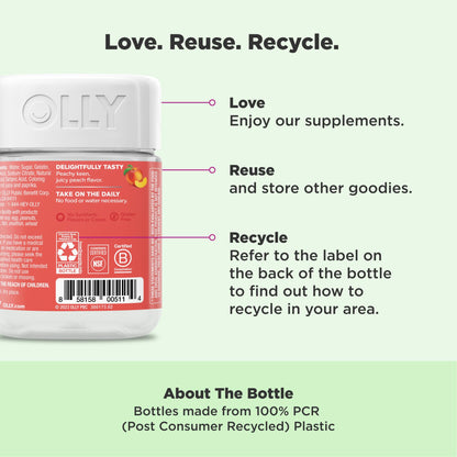 OLLY Probiotic + Prebiotic Gummy, Digestive Support and Gut Health, 500 Million CFUs, Fiber, Adult Chewable Supplement