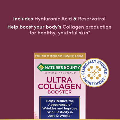 Nature’s Bounty Optimal Solutions Ultra Collagen Booster for Healthy-Aging Supplement, Resveratrol, Hyaluronic Acid – Collagen Capsules for Women, 48 Capsules Nature's Bounty buy supplements Au