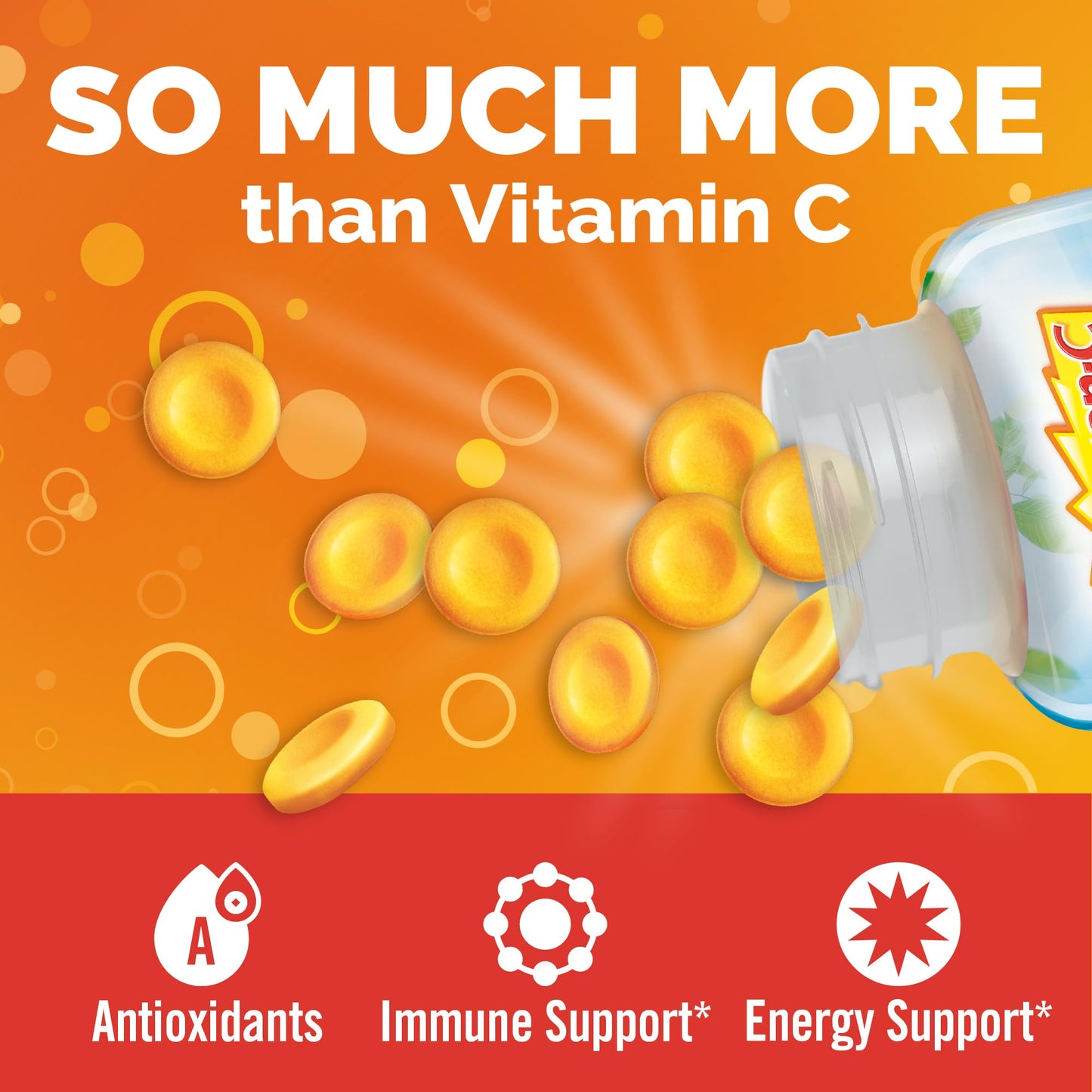 Emergen-C Chewable Vitamin C 1000mg, With B Vitamins And Antioxidants Tablet (40 Count, Orange Blast Flavor), Dietary Supplement