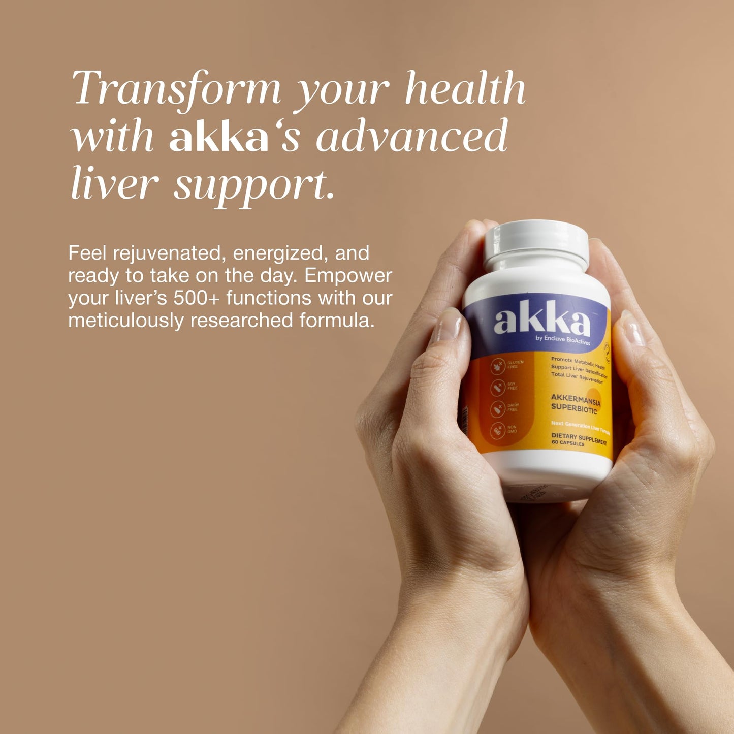 AKKA Premium Liver Cleanse Detox & Repair Superbiotic - Supports Liver Health & Function, Boosts Energy, Digestion & Metabolism with Bioavailable Pasteurized Akkermansia, Non-GMO, Gluten-Free, 60 Caps AKKABuy Supplements Australia