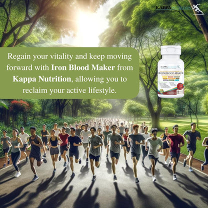 KAPPA NUTRITION Iron 26mg, Vitamin C & Orange 150mg, Folate 667mcg DFE, Vitamin B12, Beetroot, Brewers Yeast, Broccoli & MCT Oil 9 in 1 Advanced Complex (60 Capsules) KAPPA NUTRITIONBuy Supplements Australia