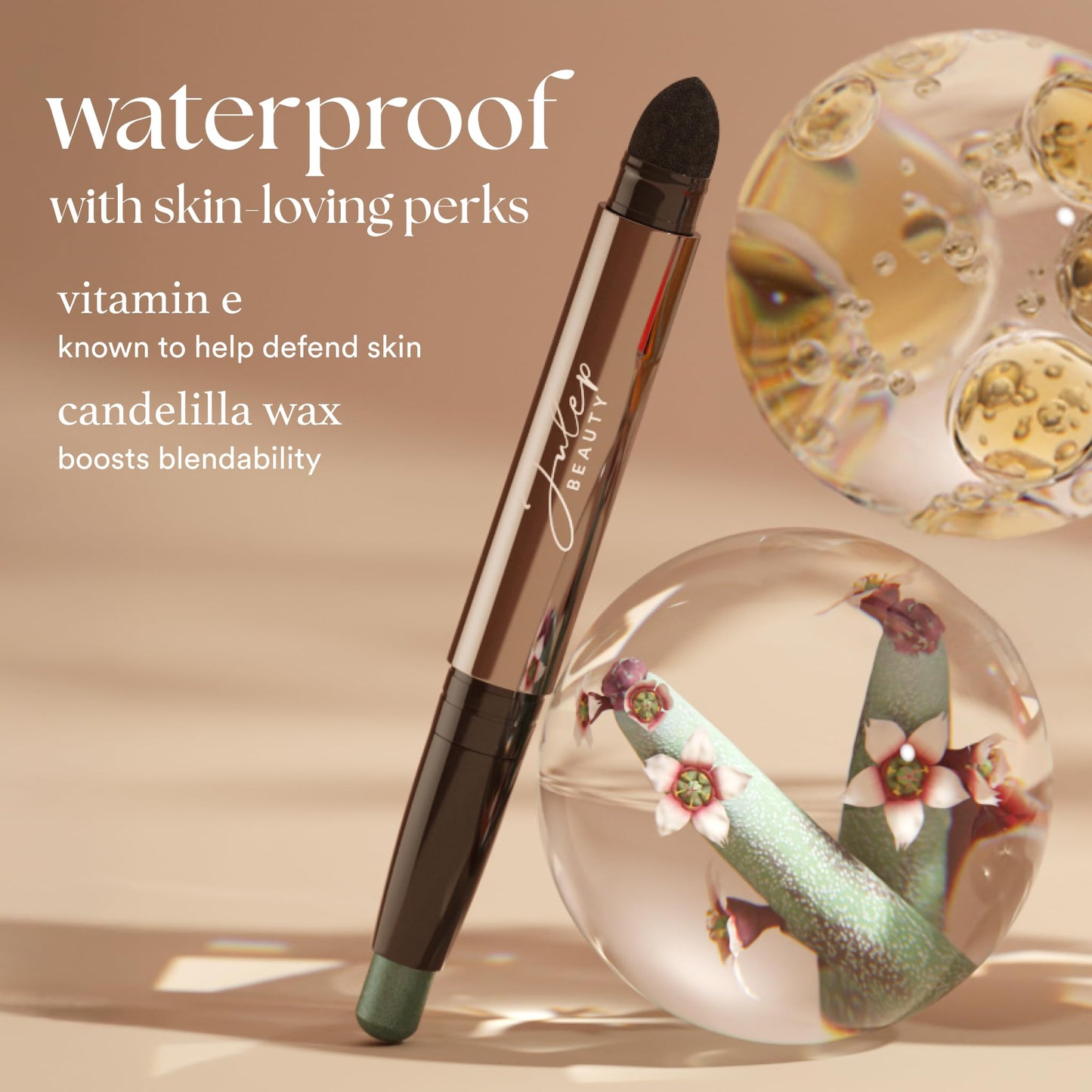 Julep Eyeshadow 101 Cream-to-Powder Waterproof Eyeshadow Stick – Midnight Blue Shimmer – Long-Lasting, Buildable, Crease-Proof, Cruelty Free, Shimmer Finish with Built-In Smudger