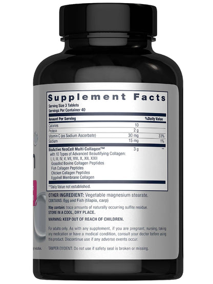 NeoCell Super Multi Collagen Peptides | 120 Tablets | 10 Types of Collagen | Skin, Hair and Nails | Beauty Supplement | For Men and Women NeoCell buy supplements Au
