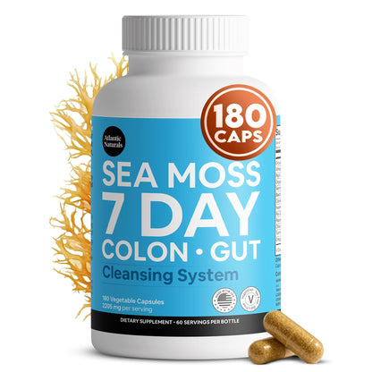 Atlantic Naturals Sea Moss 7 Day Colon & Gut | Enriched with Psyllium Husk, Senna Powder, Turmeric & Herbs | Supports Digestive Health, Bloating, & Natural Flushing