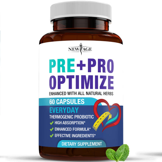 NEW AGE Pro Optimize Probiotics for Women, Menopause, Digestive Health - Support for Bloating, Hot Flashes, Joint Support, Night Sweats - Gut Health & Metabolism - Dong Quai (60 (Pack of 1)) NEW AGE buy supplements Au