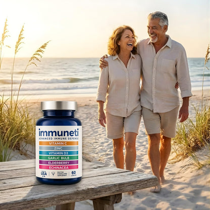 Immuneti Advanced Immune Support – Doctor Formulated 6-in-1 Daily Immunity Supplement – Made in USA – With Vitamin C, D3, Zinc, Elderberry