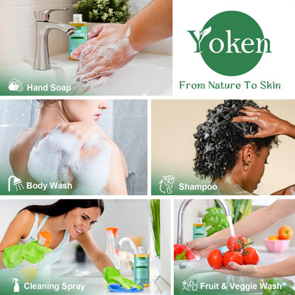 Yoken Pure Castile Liquid Soap Organic (EWG Verified, Unscented, 8 OZ), Made with Organic Oils, No Added Fragrance, Vegan, Castile Soap Liquid for Face