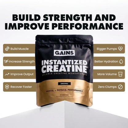 Gains in Bulk Instantized Creatine Monohydrate for Men & Women, Soluble Creatine Powder, Supports Muscle Building, Strength and Performance