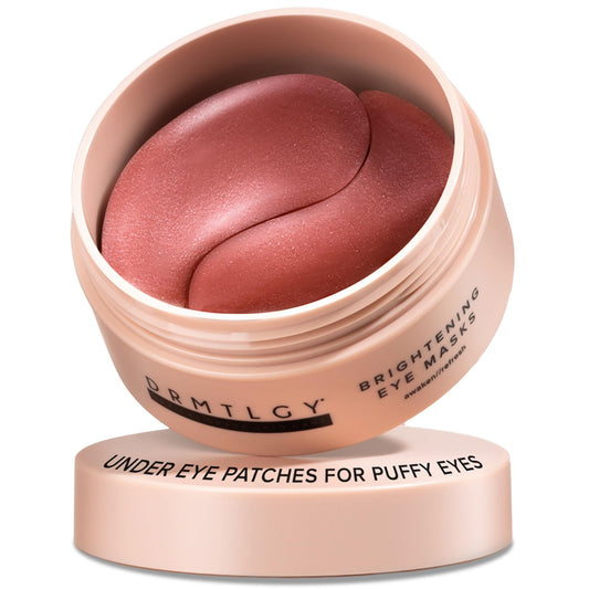 DRMTLGY Brightening Eye Masks – Biodegradable Hydrogel Under Eye Patches with Caffeine, Peptides, Hyaluronic Acid & Niacinamide