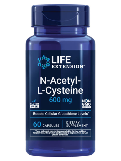 Life Extension N-Acetyl-L-Cysteine (NAC), Immune, Respiratory, Liver Health, NAC 600 mg, Potent antioxidant Support