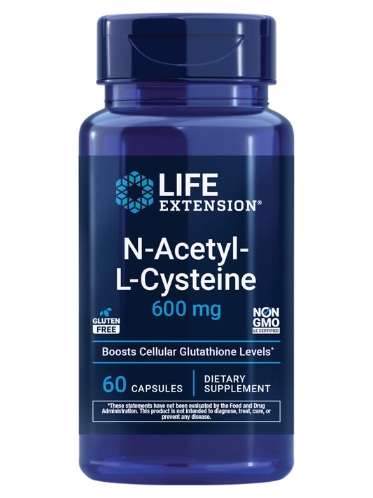 Life Extension N-Acetyl-L-Cysteine (NAC), Immune, Respiratory, Liver Health, NAC 600 mg, Potent antioxidant Support