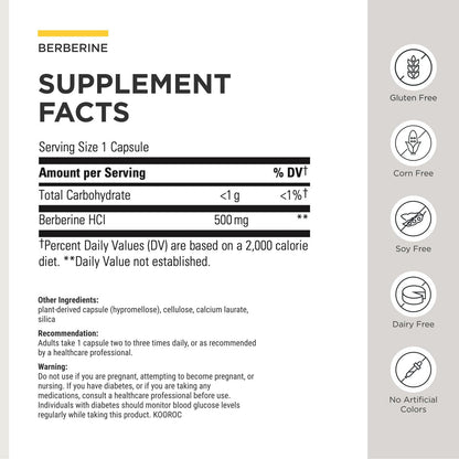 Integrative Therapeutics Berberine - Supports Metabolic Health & Cellular Energy Metabolism - Practitioner-Trusted Quality - Dairy-Free & Gluten-Free