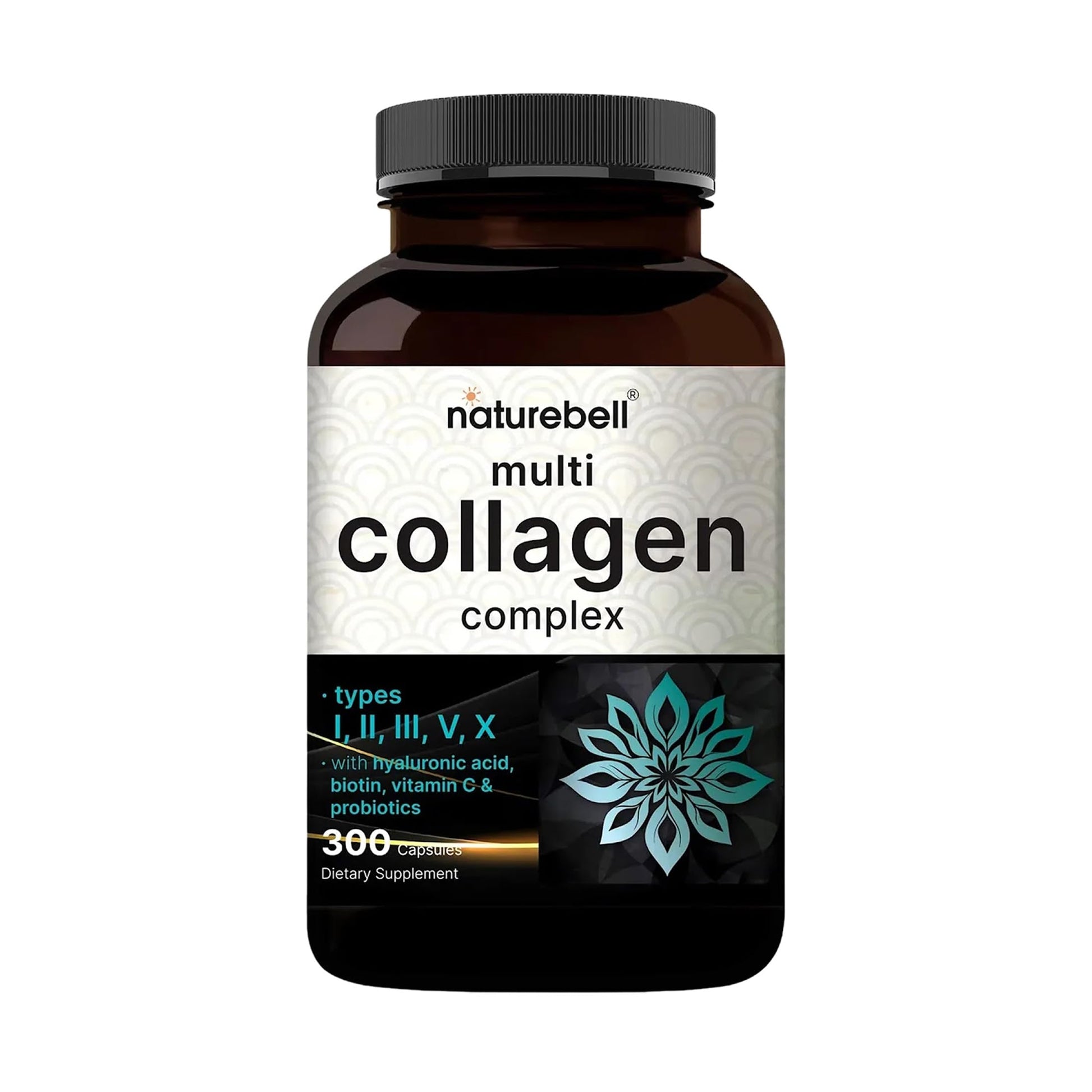 NatureBell Multi Collagen Complex - 300 Capsules - 5 Collagen Peptides (Type I, II, III, V, X), Hyaluronic Acid, Biotin & Probiotics - Hair, Skin, Nail, Joint & Gut Health Support* NatureBell buy supplements Au