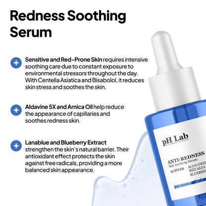 PhLab Anti Redness Serum, Reduces Capillary Cracks Appearance, Evens Skin Tone, Skin Soothing and Redness Reform Serum, 1.01 Fl Oz (Pack of 1)