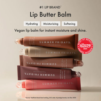Summer Fridays Tinted Lip Butter Balm - Conditioning Vegan Lip Balm for Instant Moisture, Shine & Hydration - Sheer-Tinted, Soothing Skincare - Vanilla Beige (.5 Oz) Summer FridaysBuy Supplements Australia