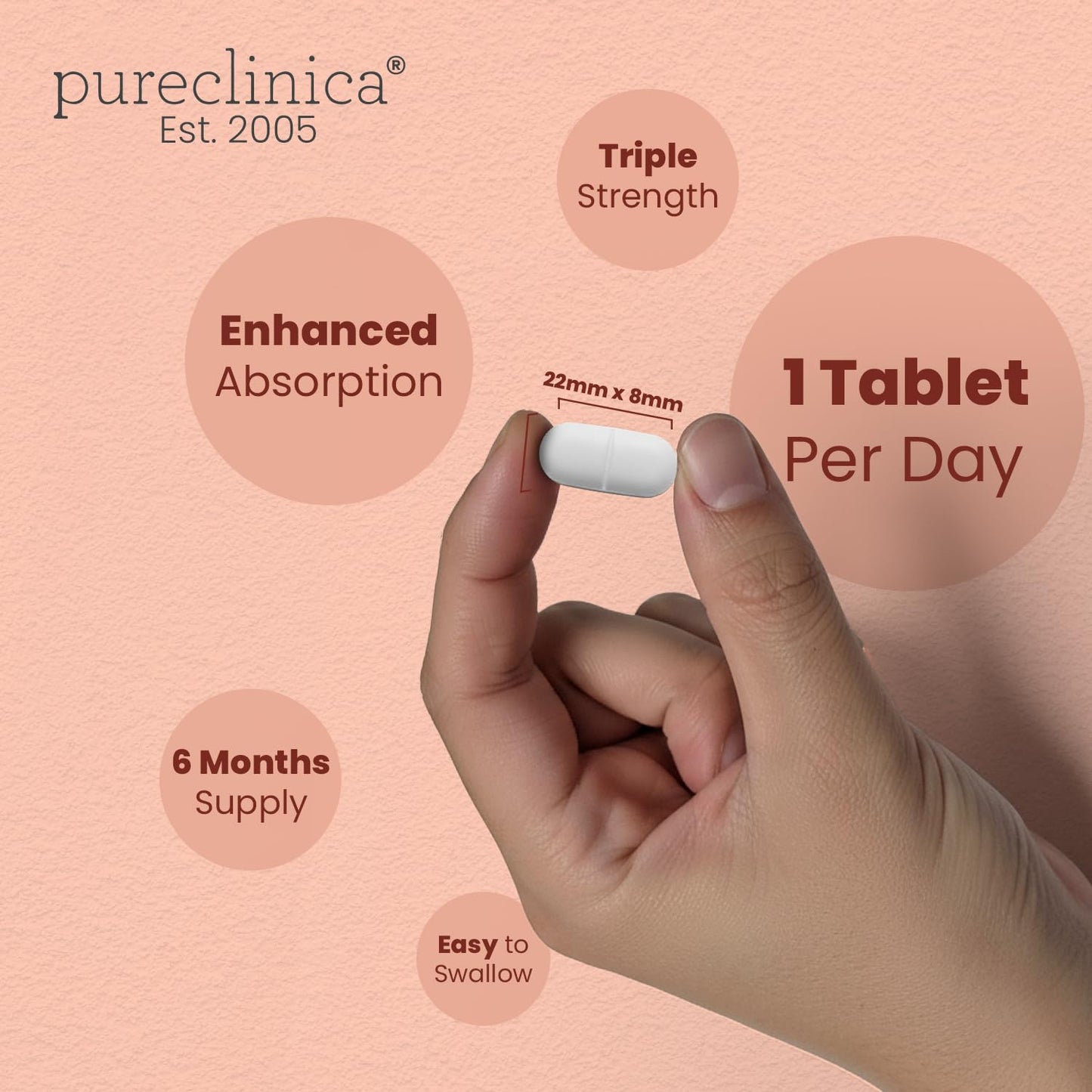 pureclinica 1500mg UltraColl Collagen (1200mg) and Hyaluronic Acid (300mg) x 180 Tablets - 6 Months Supply pureclinica buy supplements Au