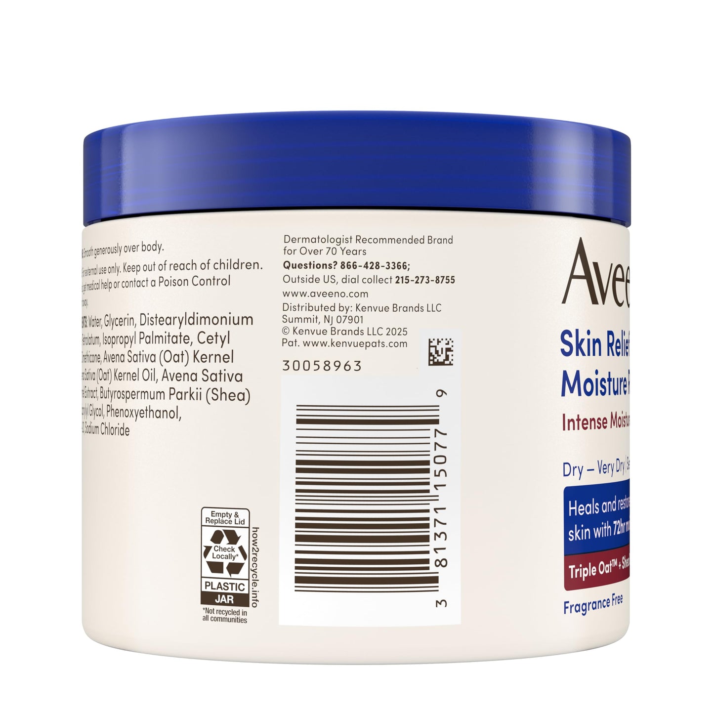 Aveeno Skin Relief Intense Moisture Repair Body Cream with Triple Oat & Shea Butter Formula, Helps Heal, Repair & Restore Very Dry Skin