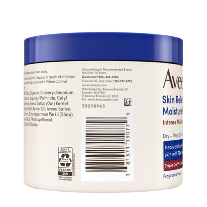 Aveeno Skin Relief Intense Moisture Repair Body Cream with Triple Oat & Shea Butter Formula, Helps Heal, Repair & Restore Very Dry Skin