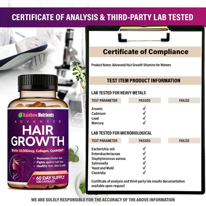 Hair Growth Vitamins for Women | Biotin 10,000mcg, Collagen, Patented OptiMSM®, goMCT