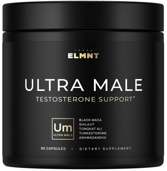 ULTRA MALE® Premium for Men w. 100:1 Shilajit, 40:1 Black Maca, Ashwagandha 25%, Tongkat Ali 10% - Clinical Strength Male Enhancing Supplement for Men Health Libido+