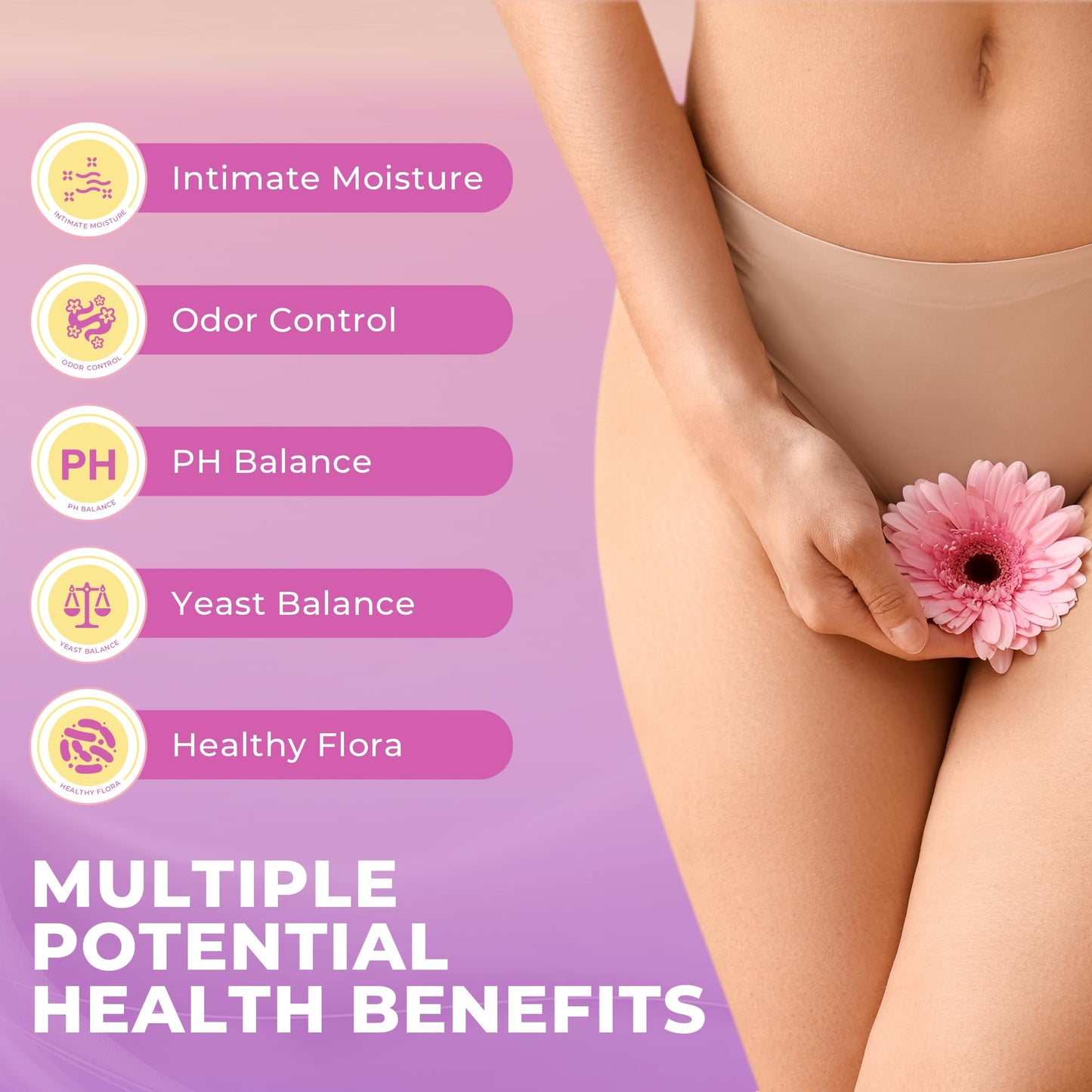 BAKAKOUL Feminine Probiotics Gummies for Women, Vaginal Probiotics with Slippery Elm,Prebiotics & Probiotics Supports pH Balance,Immune Health, Vegan