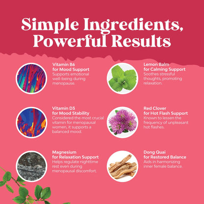 Natures Craft Complete Herbal Menopause Supplement for Women - Female Hormone Balance Capsules for Night Sweats Hot Flashes & Mood Swings with Dong Quai