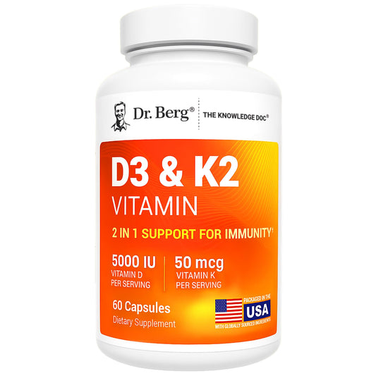 Dr. Berg Vitamin D3 & K2 5,000 IU + MK-7 – 60 Capsules – Immune, Bone & Heart Support* Supplement w/Magnesium, Zinc, B6 – 4X Lab-Tested – No Fillers – Non-GMO, cGMP, Formulated in USA Dr. Berg NutritionalsBuy Supplements Australia