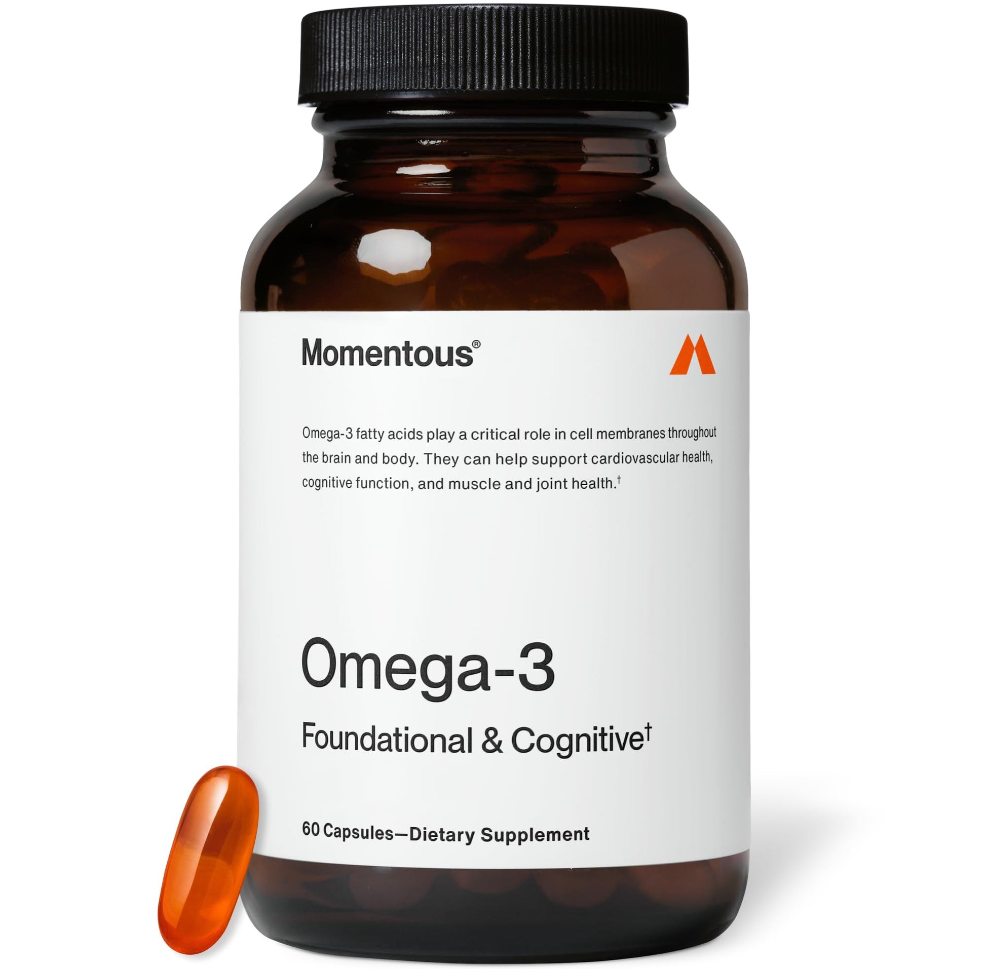 Momentous Omega-3 Fish Oil - High-Potency EPA & DHA Supplement for Men & Women - Supports Heart, Joint, & Brain Health - NSF Certified for Sport - Non-GMO - Gluten-Free - 1,600 mg - 30 Servings MomentousBuy Supplements Australia