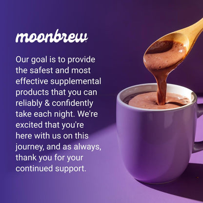 MoonBrew Nighttime Magnesium Hot Cocoa Jar, Natural Sleep Aid Drink Mix for Adults - Calming Melatonin-Free Sleep Support - Sleepy Hot Chocolate Powder with L-Theanine,