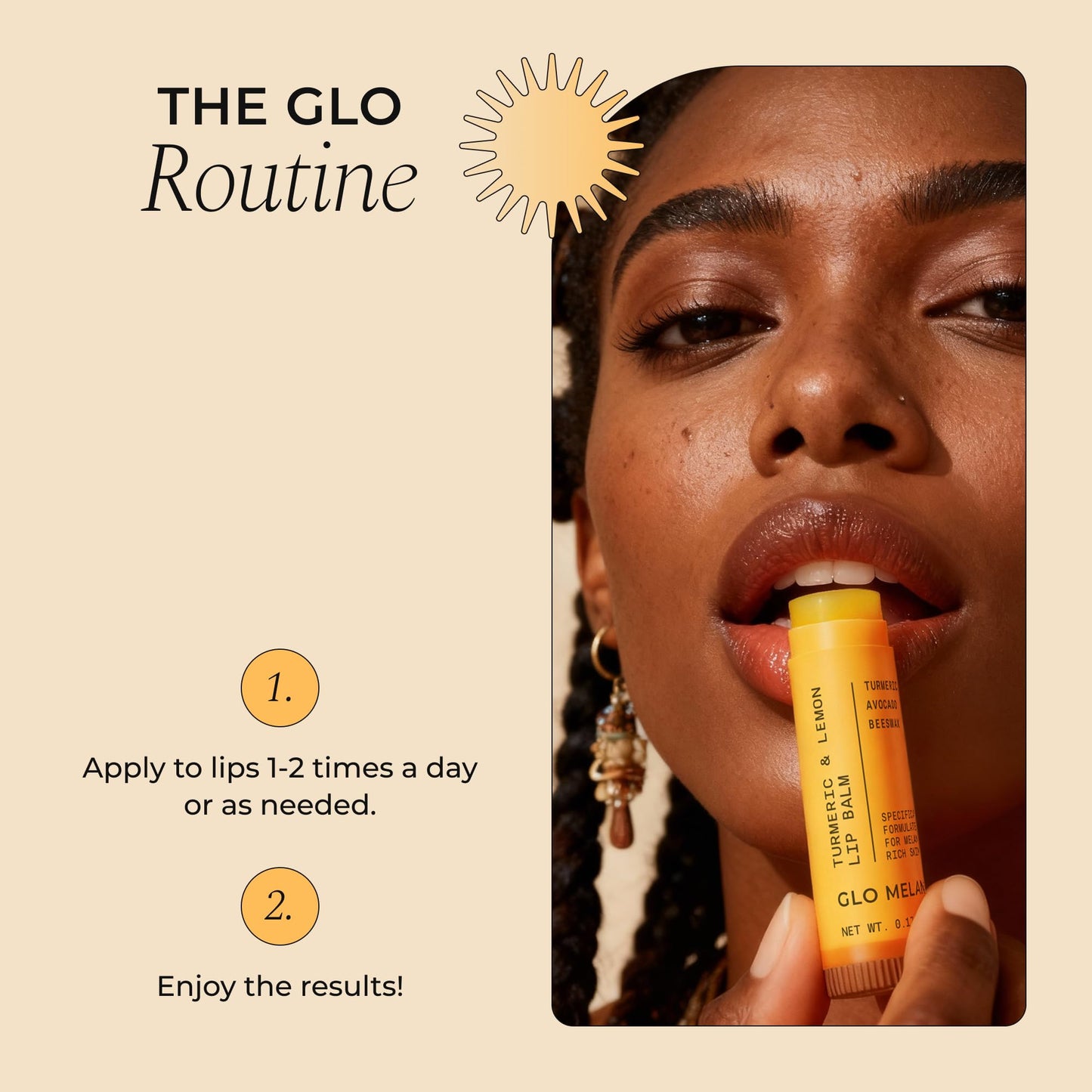 Glo Melanin All Natural Lemon and Turmeric Lip Balm - Natural Lip Balm Illuminate Your Smile